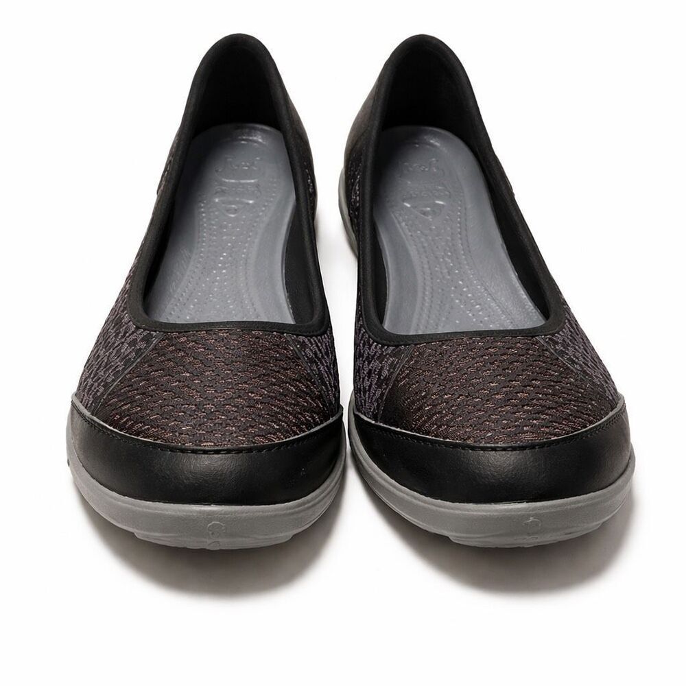 Crocs Busy Day Slip On Flats Comfort Casual Black Womens 8 Lightweight Everyday